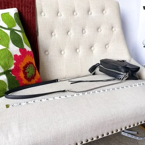 Rebecca Minkoff's M.A.B. Camera Black Leather Crossbody Purse Bag - Picture 3 of 16